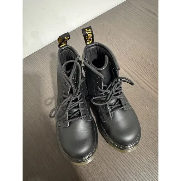 Dr. Martens Kids Combat Black High Top Boots Size UK 9 US 10 Boys Girls Shoes - Picture 7 of 7